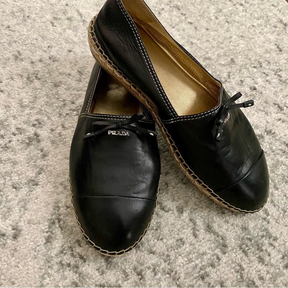 Prada Women's Black Espadrille Flats